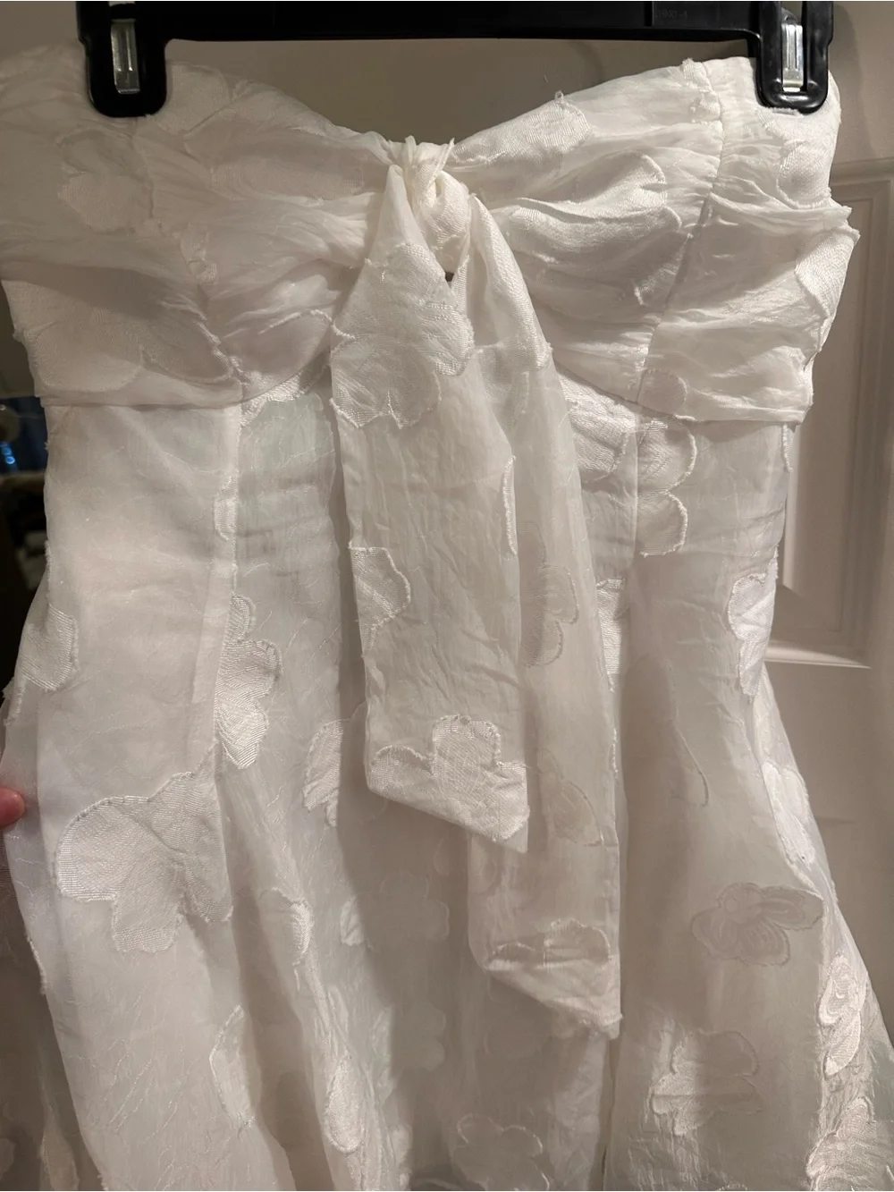 Princess Polly White Strapless Floral Bow Dress